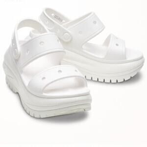 CROCS Mega Crush Sandals Platform Women's Size 9 White Strappy Platform Crocs